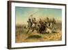 Arab Horsemen on the Attack, 1869-Adolf Schreyer-Framed Giclee Print