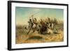 Arab Horsemen on the Attack, 1869-Adolf Schreyer-Framed Giclee Print