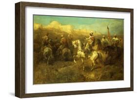 Arab Horsemen on the March-Adolf Schreyer-Framed Giclee Print