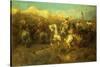 Arab Horsemen on the March-Adolf Schreyer-Stretched Canvas