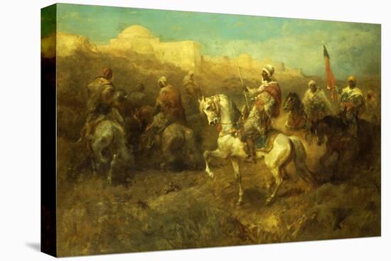 Arab Horsemen on the March-Adolf Schreyer-Stretched Canvas