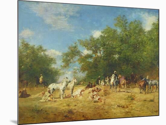 Arab Horsemen Resting in the Forest, 1868-Eugene Fromentin-Mounted Giclee Print