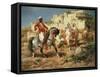 Arab Horsemen-Adolf Schreyer-Framed Stretched Canvas