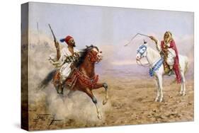 Arab Horsemen-Giulio Rosati-Stretched Canvas