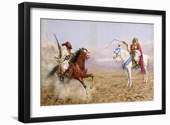 Arab Horsemen-Giulio Rosati-Framed Giclee Print