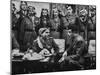 Arab Legion Col. Abu Nawar Talking to King Hussein Ibn Taltal in Front of Group of Legion Officers-null-Mounted Photographic Print