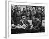 Arab Legion Col. Abu Nawar Talking to King Hussein Ibn Taltal in Front of Group of Legion Officers-null-Framed Photographic Print