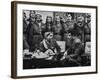 Arab Legion Col. Abu Nawar Talking to King Hussein Ibn Taltal in Front of Group of Legion Officers-null-Framed Photographic Print