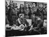 Arab Legion Col. Abu Nawar Talking to King Hussein Ibn Taltal in Front of Group of Legion Officers-null-Mounted Photographic Print