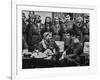 Arab Legion Col. Abu Nawar Talking to King Hussein Ibn Taltal in Front of Group of Legion Officers-null-Framed Photographic Print