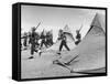 Arab Legion Men Emerging from Behind their Tents to Go to the Training Ground-John Phillips-Framed Stretched Canvas