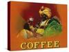 Arab Man Coffee Label-Lantern Press-Stretched Canvas