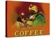 Arab Man Coffee Label-Lantern Press-Stretched Canvas