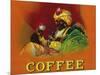 Arab Man Coffee Label-Lantern Press-Mounted Art Print