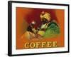 Arab Man Coffee Label-Lantern Press-Framed Art Print