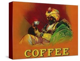 Arab Man Coffee Label-Lantern Press-Stretched Canvas