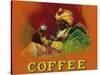 Arab Man Coffee Label-Lantern Press-Stretched Canvas