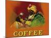 Arab Man Coffee Label-Lantern Press-Mounted Art Print