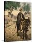 Arab Man from Bethlehem on His Donkey, C.1880-1900-null-Stretched Canvas