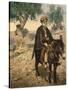 Arab Man from Bethlehem on His Donkey, C.1880-1900-null-Stretched Canvas