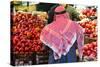 Arab Man Waerinf Keffiyeh Buying Apples in Market, Amman, Jordan-Peter Adams-Stretched Canvas