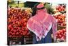 Arab Man Waerinf Keffiyeh Buying Apples in Market, Amman, Jordan-Peter Adams-Stretched Canvas