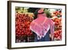 Arab Man Waerinf Keffiyeh Buying Apples in Market, Amman, Jordan-Peter Adams-Framed Photographic Print