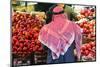 Arab Man Waerinf Keffiyeh Buying Apples in Market, Amman, Jordan-Peter Adams-Mounted Photographic Print