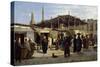 Arab Market, 1873, Painting by Marco De Gregorio (1829-1876), 57X97 Cm-null-Stretched Canvas