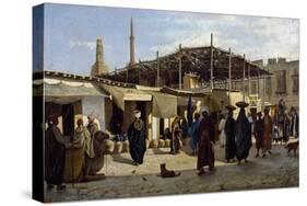 Arab Market, 1873, Painting by Marco De Gregorio (1829-1876), 57X97 Cm-null-Stretched Canvas