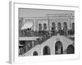 Arab meeting at the Rawdat el Maaref School on site of the Tower of Antonia, 1929-null-Framed Photographic Print