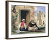 Arab Men Smoking in Front of a House-Eugene Delacroix-Framed Giclee Print