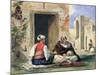 Arab Men Smoking in Front of a House-Eugene Delacroix-Mounted Giclee Print