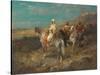 Arab on a White Horse (Oil on Canvas)-Adolf Schreyer-Stretched Canvas