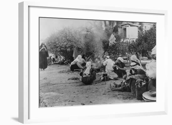 Arab Refugees are Living in the Open Air Near Jericho, Palestine, Dec. 14, 1948-null-Framed Photo