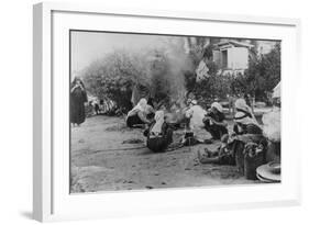 Arab Refugees are Living in the Open Air Near Jericho, Palestine, Dec. 14, 1948-null-Framed Photo