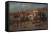 Arab Riders in a Landscape (Oil on Canvas)-Adolf Schreyer-Framed Stretched Canvas