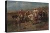 Arab Riders in a Landscape (Oil on Canvas)-Adolf Schreyer-Stretched Canvas