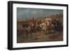 Arab Riders in a Landscape (Oil on Canvas)-Adolf Schreyer-Framed Giclee Print