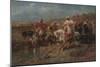 Arab Riders in a Landscape (Oil on Canvas)-Adolf Schreyer-Mounted Giclee Print