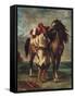 Arab Saddling His Horse-Eugene Delacroix-Framed Stretched Canvas