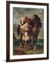 Arab Saddling His Horse-Eugene Delacroix-Framed Art Print