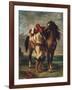 Arab Saddling His Horse-Eugene Delacroix-Framed Art Print