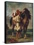 Arab Saddling His Horse-Eugene Delacroix-Framed Stretched Canvas