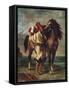 Arab Saddling His Horse-Eugene Delacroix-Framed Stretched Canvas