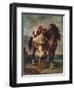 Arab Saddling His Horse-Eugene Delacroix-Framed Art Print