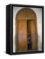 Arab Style Lamu Door, Old Town, Mombasa, Kenya, East Africa, Africa-Storm Stanley-Framed Stretched Canvas