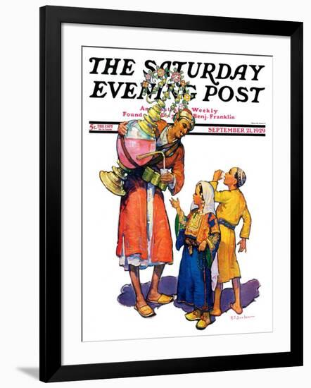 "Arab Vendor and Children," Saturday Evening Post Cover, September 21, 1929-Henry Soulen-Framed Giclee Print