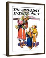 "Arab Vendor and Children," Saturday Evening Post Cover, September 21, 1929-Henry Soulen-Framed Giclee Print