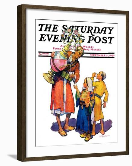 "Arab Vendor and Children," Saturday Evening Post Cover, September 21, 1929-Henry Soulen-Framed Giclee Print